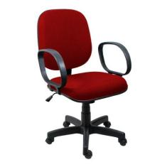 Cadeira Diretor Operativa Com Braço Tecido Vermelho - ULTRA Móveis