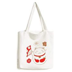Bolsa de lona de cobre com flor de gato Lucky Fortune Japan