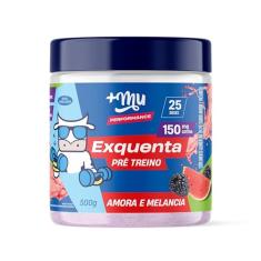 Pré treino, +Mu, Exquenta, Sabor Amora e Melancia, Com Cafeína, Palatinose e Taurina - 500g