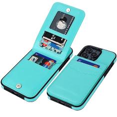 KIHUWEY Capa carteira compatível com iPhone 14 Pro Max com suporte para cartão de crédito, fecho magnético de couro premium com suporte, capa protetora resistente para iPhone 14 Pro Max de 6,7