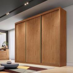 Guarda Roupa Kiev 3 Portas 6 Gavetas Clic Móveis, Cumaru