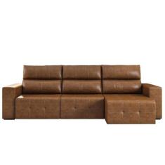 Sofá Retrátil Reclinável 4 Lugares Sala de Estar 284cm Russo Couro Car