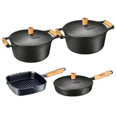 Kit Caçarolas, Frigideira e cook grill Ferro Panela Mineira - OkayShop