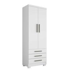 Guarda Roupa Solteiro 2 Portas e 3 Gavetas Floripa Branco - Rud Rack