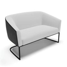 Sofá Namoradeira 2 Lug Industrial Preto Stella Pto-linho D03 - D'rossi