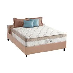 Cama Box Casal: Colchão Molas Anjos Superlastic King Best + Base Crc Suede Clean(138X188)