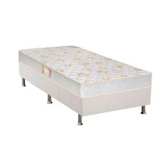 Cama Box Solteiro: Colchão Espuma Castor D28 Sleep Max + Base Crc Courano White(88X188)