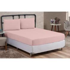 Kit Lençol Queen 200 Fios Algodão 3 Peças Jogo Forro de Cama Box Extra