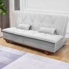 Sofá Cama Estoril 1,90m Cinza Suede Velut - King House