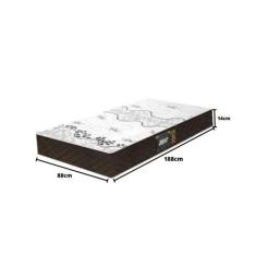 Colchão Solteiro Espuma D28 Gazin Confort Soft Liso 14X188X88 Marrom