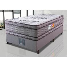 Cama Box Solteiro Colchão Ortopédico + Box 88x188x71 Double Face Espuma D45 Cinza