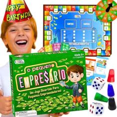 Jogo O pequeno empresario jogos de tabuleiro infantil pedagógicos educativos brinquedo educacional educação financeira didático lúdico para menino menina 6 anos presente dia das crianças selo inmetro