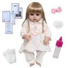 Boneca Reborn Princesa Loira 100% Silicone Pode Molhar - Cegonha Rebor