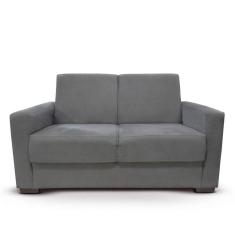 Sofá Estofado 2 Lugares Sala Estar Recepção Natália Suede Cinza