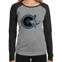 Baby Look Raglan Signo Sagitário Astrologia Manga Longa - Foca na Moda