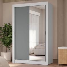 Guarda-Roupa Solteiro 2 Portas de Correr com Espelho 4 Gavetas Vivare Plus Madesa