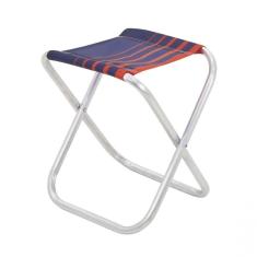 Banqueta De Praia Tramontina Fiji Em Alumínio Com Assento Azul Escuro E Laranja