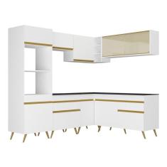 Cozinha Completa De Canto Veneza Gw Mp2064 Com Armário E Balcão Branca