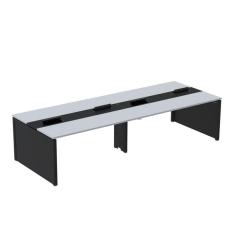 Mesa de Plataforma Dupla para 4 Pessoas Corporativa 150x140/4p Cinza/Preto
