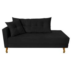 Recamier Azura 160cm Com Almofada Lado Direito Suede Cor Preto