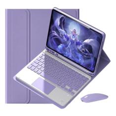 Capa Para Tablet, Capa + Mouse e Teclado De Toque Magnético Bluetooth Removível Para Samsung Tab A7 T500.