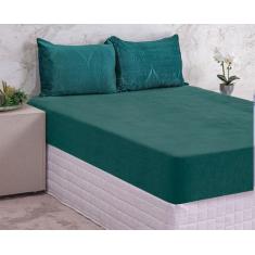 Lençol Plush Dreams Bella Enxovais Queen 3 Peças, Jade