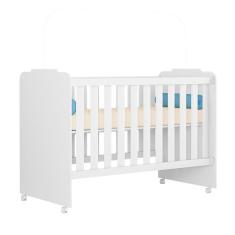 Berço Infantil Para Bebê Amore Com Mosqueteiro Branco - Abmaza