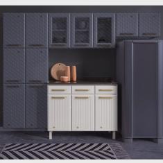 Balcão de Cozinha com Tampo 3 Portas 3 Gavetas Diamante Telasul