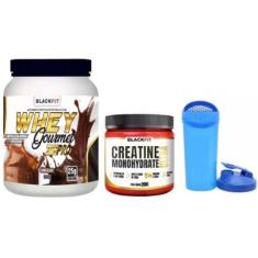 Kit Whey Chocolate + Creatina + Coqueteleira Max Treino Melhor Desempenho-Unissex