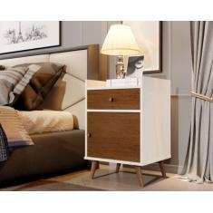 Mesa de Cabeceira Montana Perola com Caramelo - comprar moveis em casa