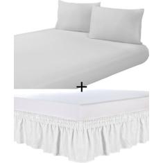 Kit Saia Box Mais Jogo Lençol King Size 4 Peças Promoção - Girassol Co