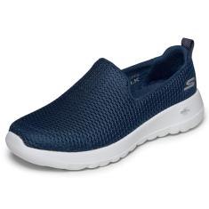 Skechers Tênis feminino Go Walk Joy, Azul-marinho/branco, 5.5 Wide