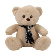 Urso Pelúcia Sentado Cachecol 23cm - Decoração Quarto Bebe