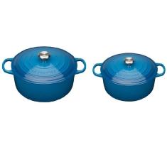 Jogo De Panelas Redonda 20/24Cm Azul Marseille Le Creuset