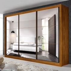 Guarda Roupa Casal com 9 Espelho 3 Portas Ravena Espresso Móveis Freijó