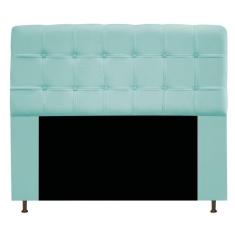 Cabeceira Estofada Mel 160 Cm Queen Size Suede Azul Tiffany
