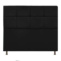 Cabeceira Estofada Damares 160 cm Queen Size Com Botonê Suede Preto - ADJ Decor