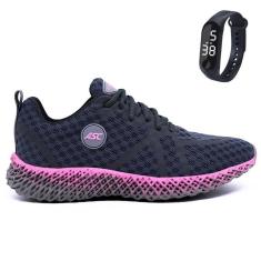 Tênis Feminino Para Academia Caminhada Sola Reta Com Relógio GT3-Feminino