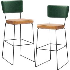 Kit 2 Banquetas Altas Cozinha Allana L02 Verde Musgo Whisky