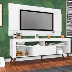 Rack Retrô com Painel para TV 1,80m Itália CJ023 Art in Móveis, Branco