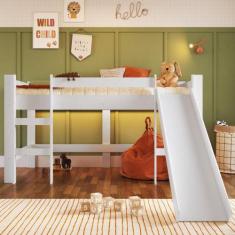 Cama Infantil com Escorregador - Branco - Completa Móveis, Branco
