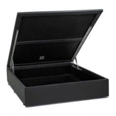Cama Box Baú Casal 138x188 Sintético Cinza