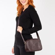 Bolsa quadrada pequena de couro liso Diana-Feminino