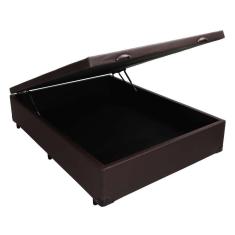 base para cama box casal Érica com baú tabaco