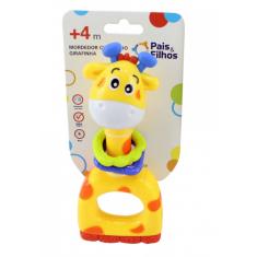Mordedor Chocalho Com Som Girafinha Pais E Filhos 4+ Meses