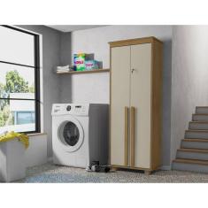 Armário Multiuso 2 Portas 4 Prateleiras México Cinamomo/Off White