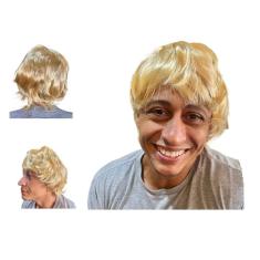 Peruca Masculina Curta Sintética Loira Fantasia Cosplay