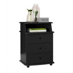 Mesa de Cabeceira Luxo Preto - EJ Móveis