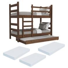 Treliche Madeira Maciça - vira 2 Camas - com Colchões Inclusos Dubai M