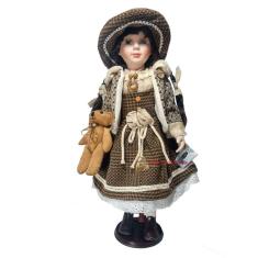 Boneca Porcelana Camponesa Francesa 60cm Cachos Lindos